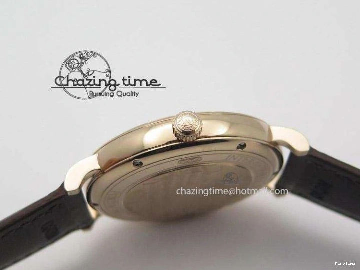 MIROTIME 0814 OnTrend Portofino RG MKF 1:1 V2 Best Edition Diamond Bezel Silver Dial On Brown Leather Strap A 7343